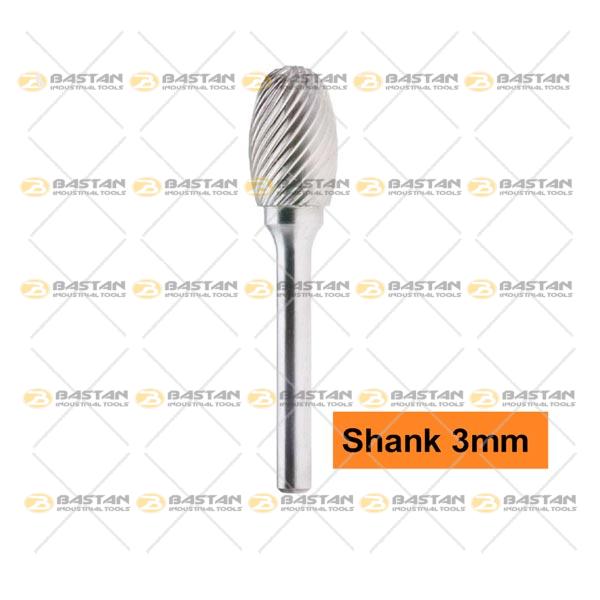 فرز فرم مدل E دنباله 3 میلیمتر Single Cut (سینگل کات) (در 2 سایز)