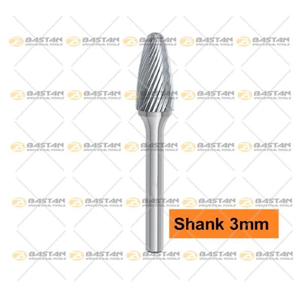 فرز فرم مدل F دنباله 3 میلیمتر Single Cut (سینگل کات) (در 2 سایز)