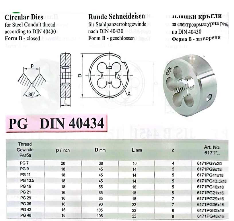 حدیده PG (برق) برند فرا FRA